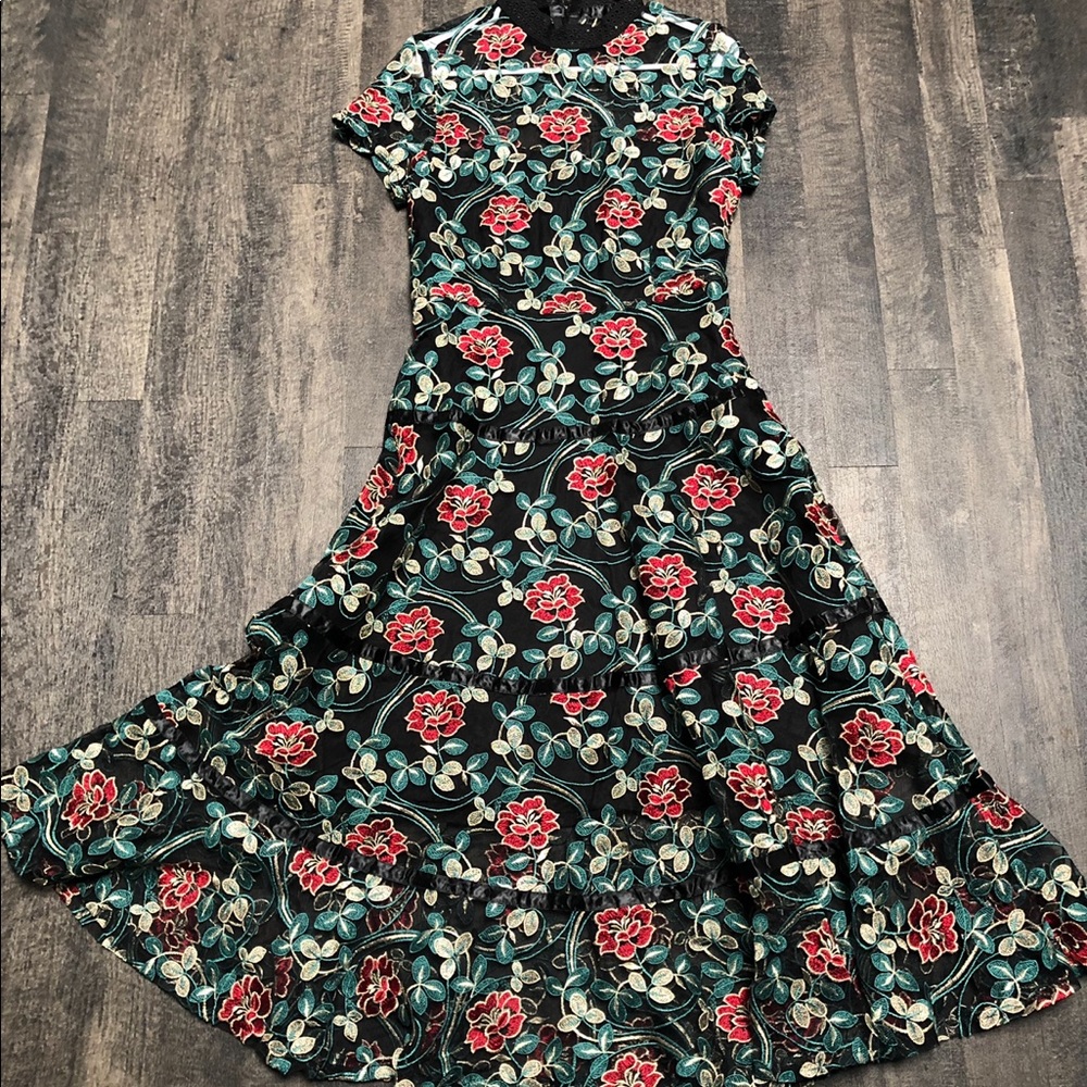 VONE Anthropologie Embroidered Dress